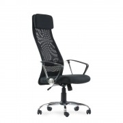 Кресло Barneo K-116 для персонала черная ткань, черная сетка, газлифт 3кл